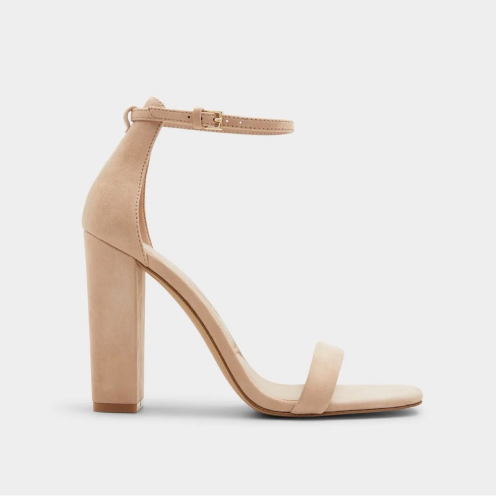 Nude Suede Aldo Strappy Heel